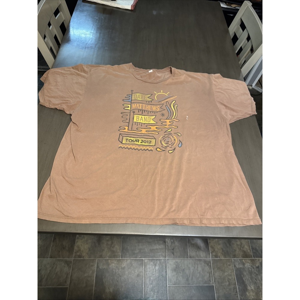Dave Matthews Band Tour 2012‎ Concert Band Brown T Shirt Size 2XL  Grunge